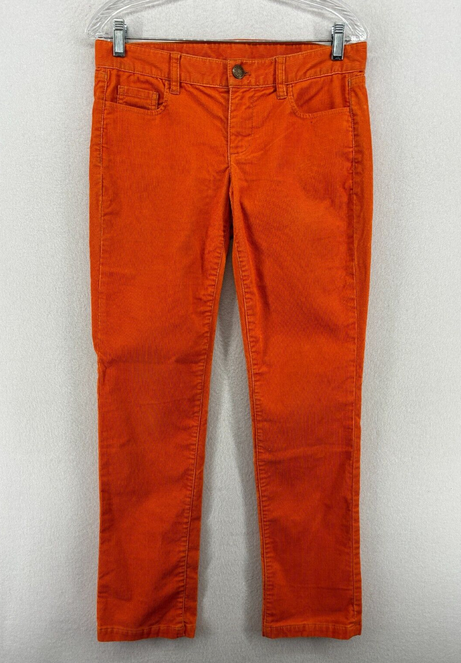 J.CREW Jeans Womens 27S City Fit Corduroy Slim Straight Leg Pants Cotton Orange